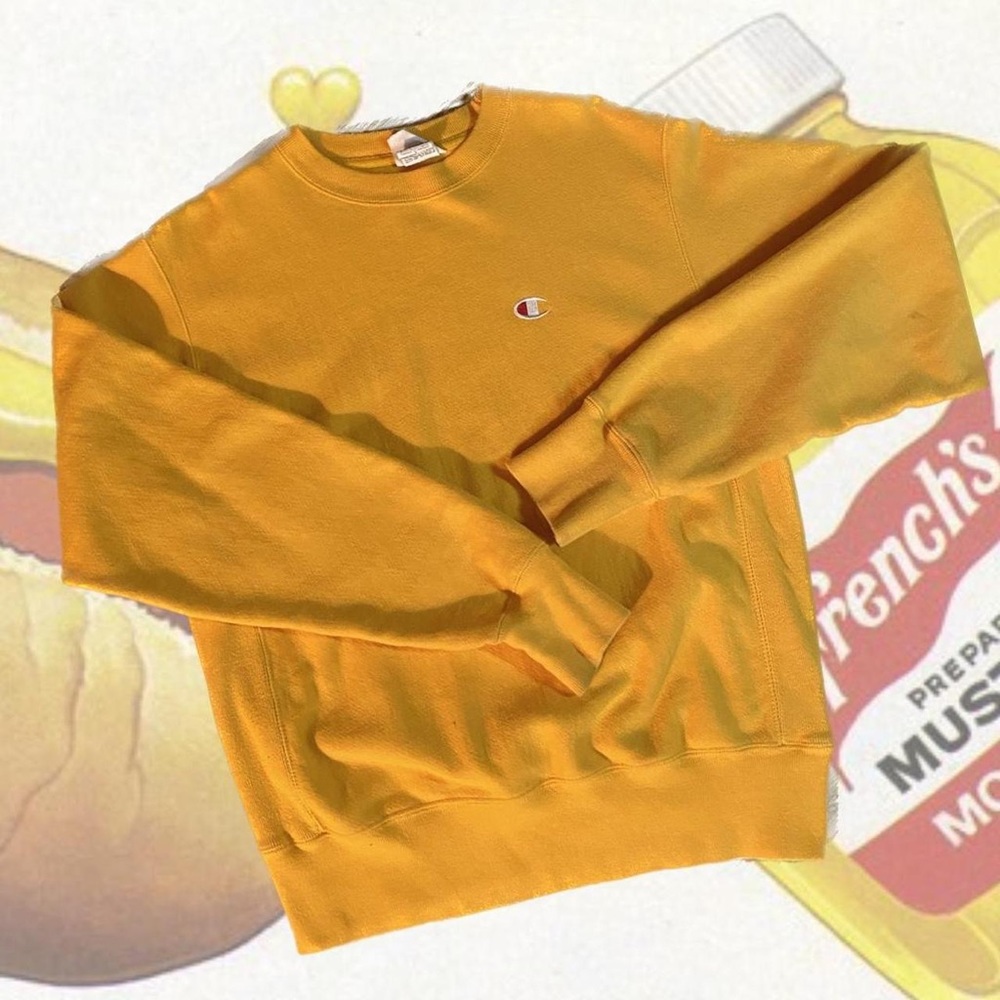 Yellow Mustard Champion Reverse Weave Sweatshirt 💛